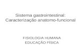 Sistema gastrointestinal: Caracterização anatomo-funcional FISIOLOGIA HUMANA EDUCAÇÃO FÍSICA.