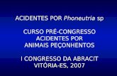 ACIDENTES POR Phoneutria sp CURSO PRÉ-CONGRESSO ACIDENTES POR ANIMAIS PEÇONHENTOS I CONGRESSO DA ABRACIT VITÓRIA-ES, 2007.