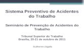 Sistema Preventivo de Acidentes do Trabalho Seminário de Prevenção de Acidentes do Trabalho Tribunal Superior do Trabalho Brasília, 20-21 de outubro de.