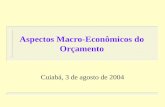 Aspectos Macro-Econômicos do Orçamento Cuiabá, 3 de agosto de 2004.
