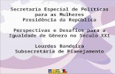 Secretaria Especial de Políticas para as Mulheres Presidência da República Perspectivas e Desafios para a Igualdade de Gênero no Século XXI Lourdes Bandeira.