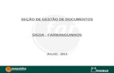 SEÇÃO DE GESTÃO DE DOCUMENTOS SIGDA - FARMANGUINHOS JULHO - 2013.