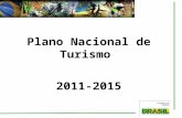 Plano Nacional de Turismo 2011-2015. Conceito Conjunto de diretrizes, metas e programas que orientam a atuação do Ministério do Turismo, em parceria com.