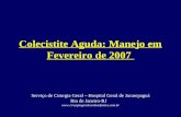 Colecistite Aguda: Manejo em Fevereiro de 2007 Serviço de Cirurgia Geral – Hospital Geral de Jacarepaguá Rio de Janeiro-RJ .