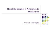 Contabilidade e Análise de Balanços Prova 1 - Correção.