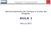 Disciplina: Gerenciamento de Tempo e Custo em Projetos Pós-graduação - Prof. Claudemir Vasconcelos Gerenciamento de Tempo e Custo de Projeto AULA 1 Março/2011.