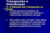 Transportes e Distribuição 1- A Situação dos Transportes no Brasil A infra-estrutura brasileira de transporte é incapaz de suportar o crescimento econômico.