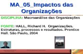 MA_05_Impactos das Organizações1 DISCIPLINA: Macroanálise das Organizações FONTE: HALL, Richard H. Organizações. Estruturas, processos e resultados. Prentice.