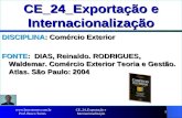 CE_24_Exportação e Internacionalização 1 DISCIPLINA: Comércio Exterior FONTE: DIAS, Reinaldo. RODRIGUES, Waldemar. Comércio Exterior Teoria e Gestão. Atlas.