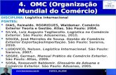 FAFICA_04_OMC1 4. OMC (Organização Mundial do Comércio) DISCIPLINA: Logística Internacional FONTES: DIAS, Reinaldo. RODRIGUES, Waldemar. Comércio Exterior.