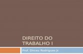 DIREITO DO TRABALHO I Prof. Dirceu Rodrigues Jr..