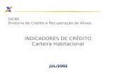 DICRE Diretoria de Crédito e Recuperação de Ativos JUL/2002 INDICADORES DE CRÉDITO Carteira Habitacional.