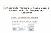 Integrando Textura e Forma para a Recuperação de Imagens por Conteúdo André Guilherme Ribeiro Balan Grupo de Banco de Dados e Imagens Instituto de Ciências.