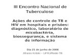 Dia 21 de junho de 2008 Afranio Kritski – UFRJ/Rede-TB Ações de controle de TB e HIV em hospitais e prisões: diagnóstico, laboratório de micobactéria,