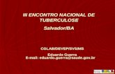 III ENCONTRO NACIONAL DE TUBERCULOSE Salvador/BA CGLAB/DEVEP/SVS/MS Eduardo Guerra E-mail: eduardo.guerra@saude.gov.br.