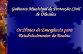 1 Gabinete Municipal de Protecção Civil de Odivelas Os Planos de Emergência para Estabelecimentos de Ensino.