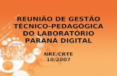 REUNIÃO DE GESTÃO TÉCNICO-PEDAGÓGICA DO LABORATÓRIO PARANÁ DIGITAL NRE/CRTE 10/2007.