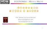 ECONOMIA – Micro e Macro 1 Prof. William de Souza Barreto wbarretow@gmail.com barreto@ufam.edu.br.