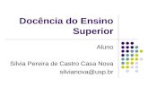 Docência do Ensino Superior Aluno Silvia Pereira de Castro Casa Nova silvianova@usp.br.