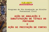 1 Programa de Pós-Graduação em Direito Processual Civil AÇÃO DE ANULAÇÃO E SUBSTITUIÇÃO DE TÍTULO AO PORTADOR E AÇÃO DE PRESTAÇÃO DE CONTAS.