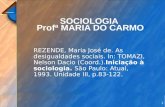 1 SOCIOLOGIA Profª MARIA DO CARMO REZENDE, Maria José de. As desigualdades sociais. In: TOMAZI, Nelson Dacio (Coord.).Iniciação à sociologia. São Paulo: