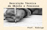 Descrição Técnica de Objeto e Processo Prof. Rodrigo.