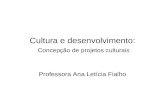 Cultura e desenvolvimento: Concepção de projetos culturais Professora Ana Letícia Fialho.