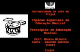 Universidade do Vale do Itajaí Tópicos Especiais em Educação Musical Princípios de Educação Musical Prof. Mônica Uriarte Aluno – Emerson Quinins Vieira.