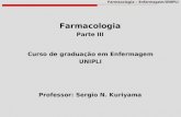 Farmacologia – Enfermagem/UNIPLI Farmacologia Parte III Curso de graduação em Enfermagem UNIPLI Professor: Sergio N. Kuriyama.