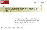 Java Cryptography Architecture (JCA) Segurança e Privacidade em Sistemas de Armazenamento e Transporte de Dados MSDPA-0607 Rui Manuel C. O. Afonseca.