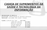 CADEIA DE SUPRIMENTOS DA SAÚDE E TECNOLOGIA DA INFORMAÇÃO UNIVERSIDADE DE BRASÍLIA DISCIPLINA: ADMINISTRAÇÃO DE RECURSOS MATERIAIS PROFESSOR: GUILLERMO.