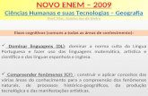 NOVO ENEM – 2009 Ciências Humanas e suas Tecnologias – Geografia Prof. Msc. Sandro Ivo de Meira Eixos cognitivos (comuns a todas as áreas de conhecimento):