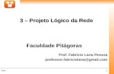 1Aula : Faculdade Pitágoras Prof. Fabrício Lana Pessoa professor.fabriciolana@gmail.com 3 – Projeto Lógico da Rede 3 – Projeto Lógico da Rede.