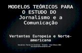 MODELOS TEÓRICOS PARA O ESTUDO DO Jornalismo e a Comunicação Vertentes Europeia e Norte-americana Disciplina: Teorias do Jornalismo - Virgínia - Unip Chácara.