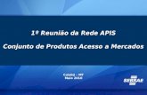 1º Reunião da Rede APIS Conjunto de Produtos Acesso a Mercados Cuiabá – MT Maio 2010.