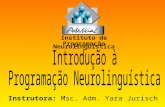 Instrutora: Msc. Adm. Yara Jurisch Instituto de Programação Neurolingüística.