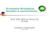 Economia Brasileira: Desafios & oportunidades Prof. MSc.Wilson Alves de Araújo Colégio Integração Maio/2013.