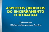 ASPECTOS JURIDICOS DO ENCERRAMENTO CONTRATUAL Palestrante Elielson Albuquerque Araújo Palestrante