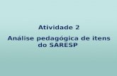 Atividade 2 Análise pedagógica de itens do SARESP.