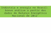 Indústria e energia no Brasil: breve análise a partir dos dados do Balanço Energético Nacional de 2012.