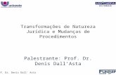 Transformações de Natureza Jurídica e Mudanças de Procedimentos Palestrante: Prof. Dr. Denis DallAsta Prof. Dr. Denis Dall Asta.