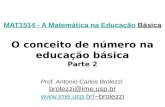 MAT1514 - A Matemática na Educação Básica MAT1514 - A Matemática na Educação Básica O conceito de número na educação básica Parte 2 Prof. Antonio Carlos.