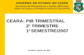 GOVERNO DO ESTADO DO CEARÁ Secretaria do Planejamento e Gestão (SEPLAG) Instituto de Pesquisa e Estratégia Econômica do Ceará (IPECE) CEARÁ: PIB TRIMESTRAL.