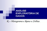 ANÁLISE EXPLORATÓRIA DE DADOS R – Histograma e Ramo-e-Folhas.