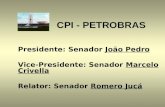 CPI - PETROBRAS Presidente: Senador João Pedro Vice-Presidente: Senador Marcelo Crivella Relator: Senador Romero Jucá