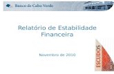 Relatório de Estabilidade Financeira Novembro de 2010.