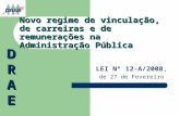 Novo regime de vinculação, de carreiras e de remunerações na Administração Pública LEI Nº 12-A/2008, de 27 de Fevereiro DRAEDRAEDRAEDRAE.