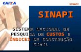 SINAPISINAPI 1 SISTEMA NACIONAL DE PESQUISA DE CUSTOS E ÍNDICES DA CONSTRUÇÃO CIVIL SINAPI.