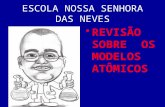 ESCOLA NOSSA SENHORA DAS NEVES PROFESSOR: DENIS VIEIRA DE OLIVEIRA. REVISÃO SOBRE OS MODELOS ATÔMICOS.