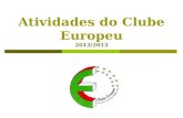 Atividades do Clube Europeu 2012/2013. Criação de um placard para publicitação de trabalhos, informação diversa no âmbito da U. E. na entrada da sala.